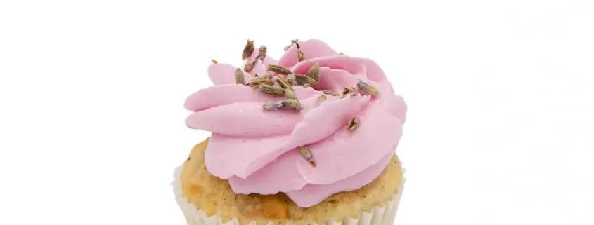 Apfel-Lavendel Cupcake: Apfel-Mandel-Cupcake und Lavendel-Creme (ohne Gluten)
