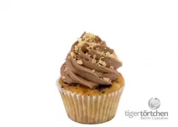 Banane-Schoko Cupcake: Veganer Bananen-Cupcake und Schoko-Creme mit Bananen-Crunch