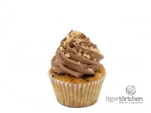 Banane-Schoko Cupcake Banane-Schoko Cupcake: Veganer Bananen-Cupcake und Schoko-Creme mit Bananen-Crunch
