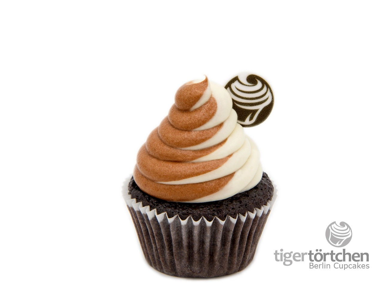 Black-Tiger Cupcake: Schoko-Cupcake und Vanille-Schoko-Creme
