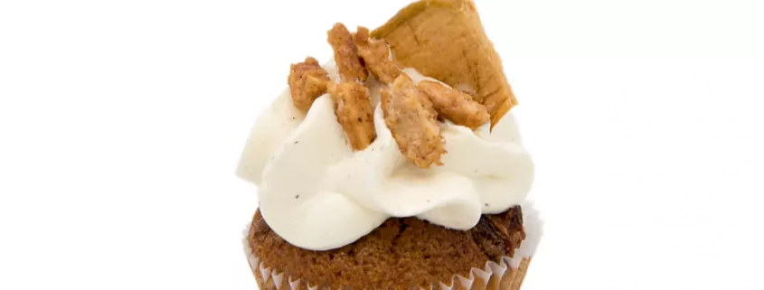 Brat-Apfel Cupcake: Apfel-Mandel-Cupcake und Vanillepudding-Creme (ohne Gluten)