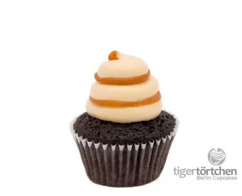 Cappuccino-Caramel Cupcake: Cappuccino-Cupcake und salziges Karamell-Topping