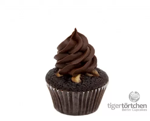 Dark-Brownie Cupcake: Schoko-Walnuss-Cupcake und dunkles Schoko-Topping