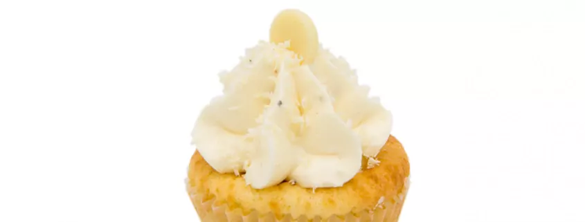 White-Tonka Cupcake: Vanille-Tonka-Cupcake und White-Schoko-Creme