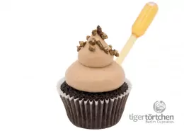 Golden-Nougat Cuptail: Schoko-Orangen-Cupcake und Nougat-Creme mit Cognac-Infusion