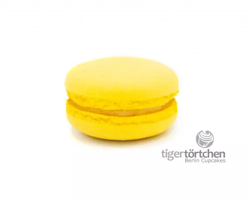 Zitrone-Basilikum Macaron: Macaron mit einer Füllung aus Zitrone und Basilikum