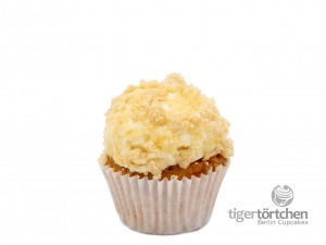 Apple-Crumble Cupcake: Vanille-Apfel-Cupcake und Vanille-Creme mit Crumble