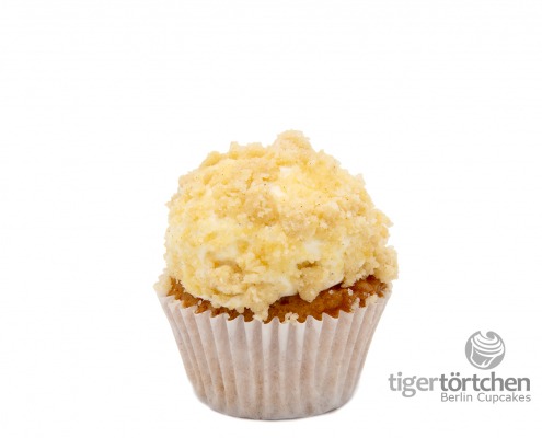 Apple-Crumble Cupcake: Vanille-Apfel-Cupcake und Vanille-Creme mit Crumble