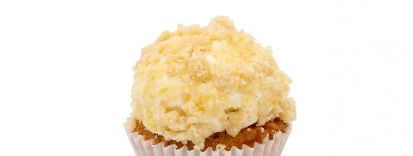 Apple-Crumble Cupcake: Vanille-Apfel-Cupcake und Vanille-Creme mit Crumble