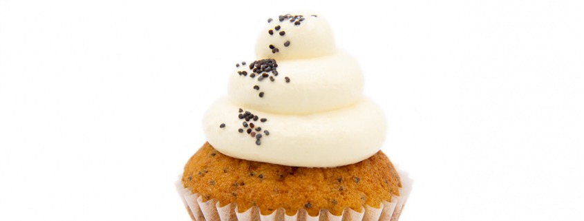 Le-Mohn Cupcake: Zitronen-Mohn-Cupcake und Mohn-Füllung (ohne Gluten)