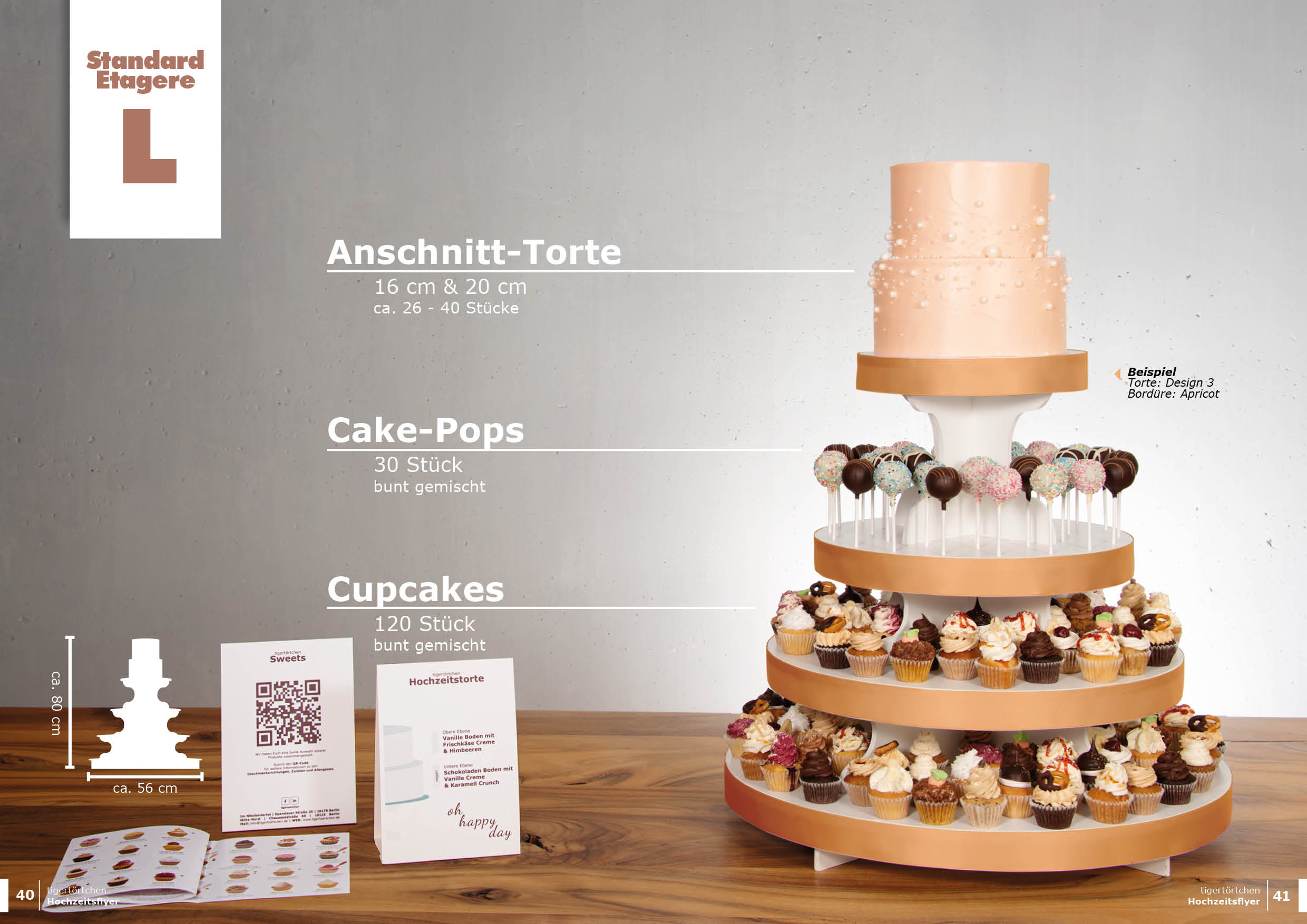 tigertörtchen Hochzeit Standard Etagere - Größe L