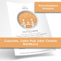 Backkurs Gutschein für Cupcake, Cake-Pop oder Cupcake Backkurs in Berlin Mitte spontan selbst drucken